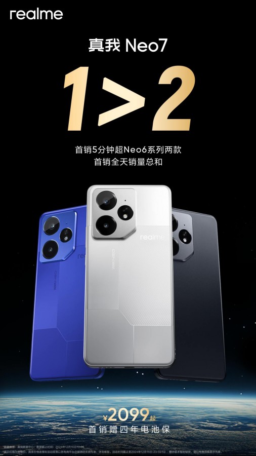 Realme Neo7 scores impressive sales in first day - GSMArena.com