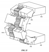 The hinge in a folded state