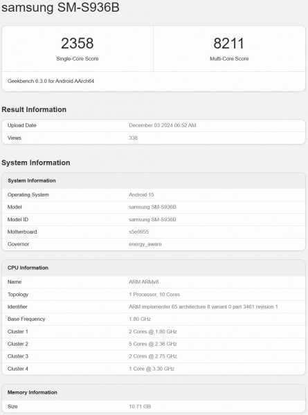 Samsung Galaxy S25+ once again pops up on Geekbench with an Exynos chip