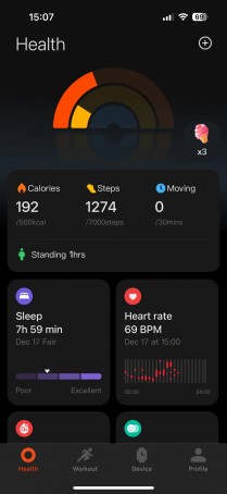 Mi Ftiness app interface