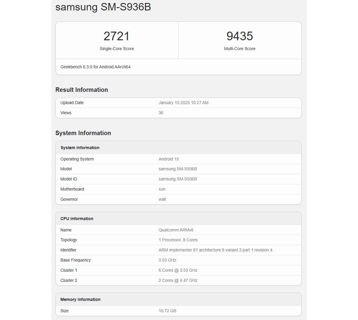 Global Samsung Galaxy S25+ runs Geekbench with Snapdragon 8 Elite on board