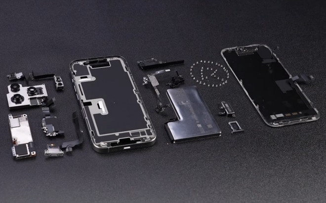 iPhone 16 Pro components, no vapor chamber visible