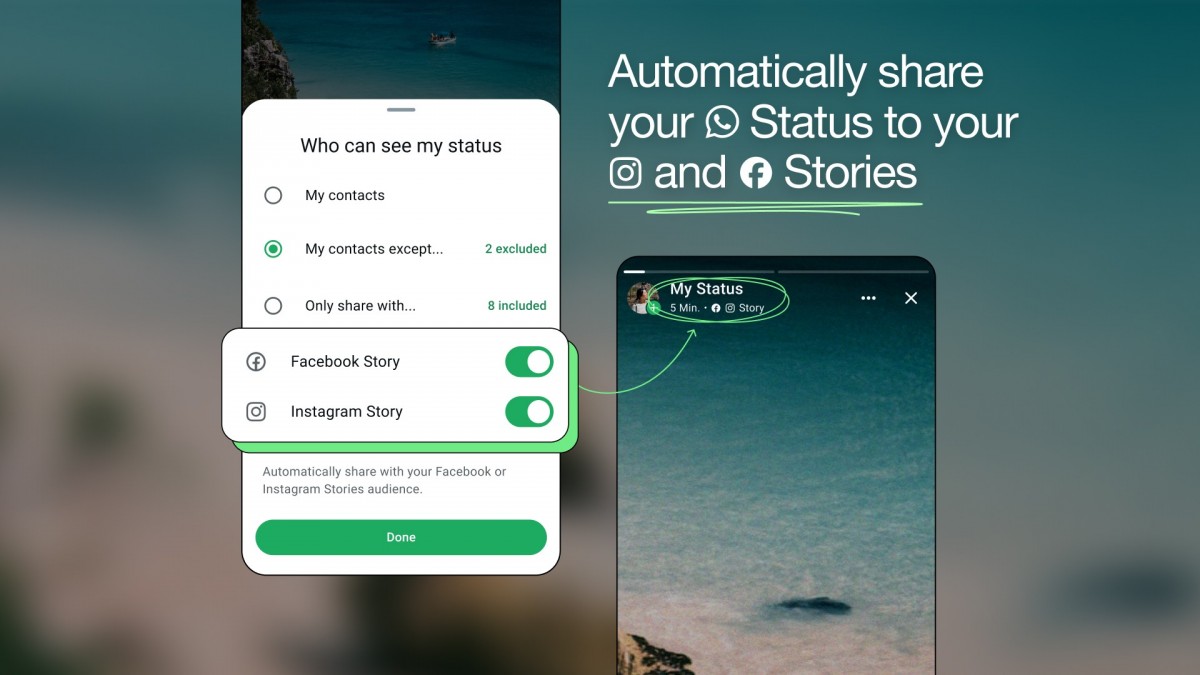 WhatsApp will let you automatically post a status as an Instagram or Facebook Story