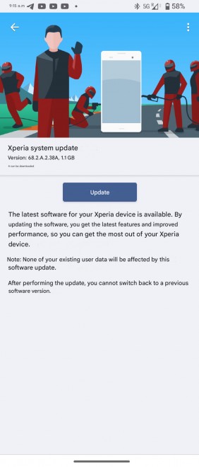 Android 15 update for Xperia 10 V