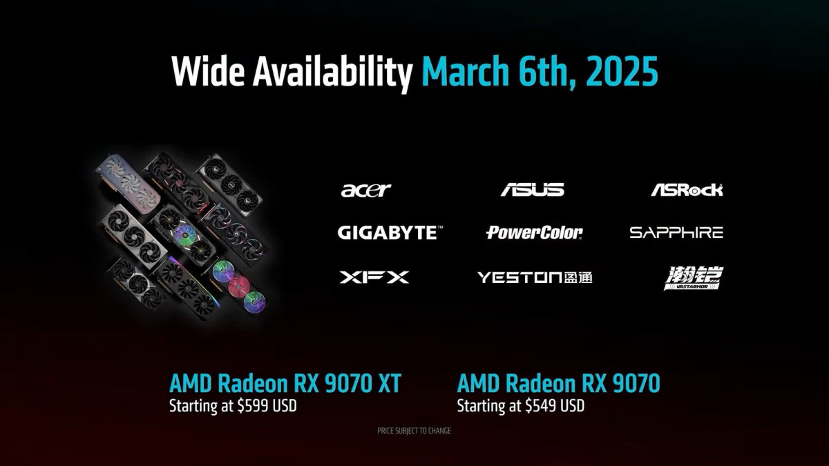 AMD announces pricing and availability for RX 9070 and 9070 XT