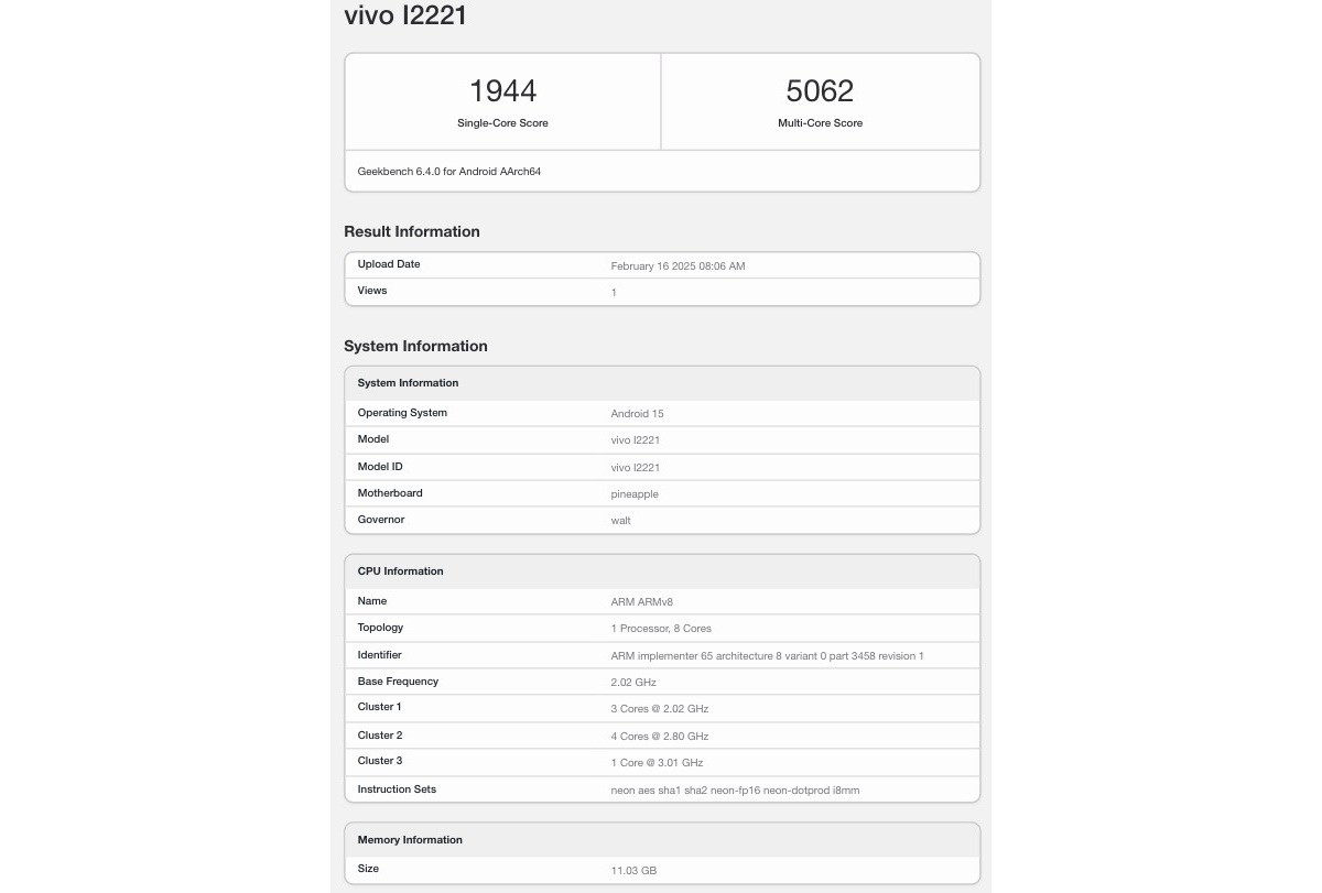 IQO NEO 10R Runs Geekbench, confirms its chipset, RAM and Android version