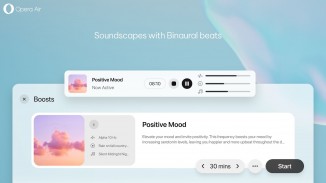 Opera Air allows you to mix bifurcated beats, background music and ambient sounds