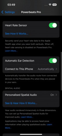 iOS settings