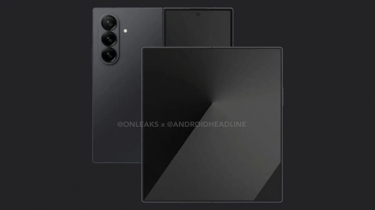 Samsung Galaxy Z Fold 7 render shows a thin device