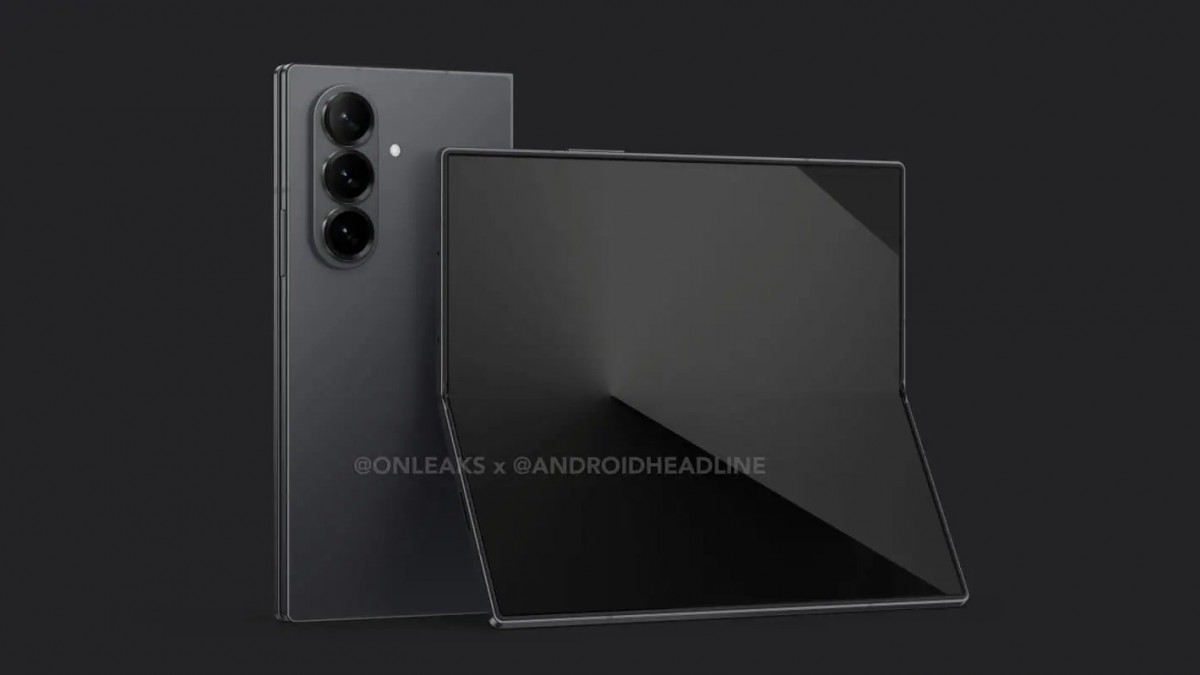 Samsung Galaxy Z Fold 7 render shows a thin device