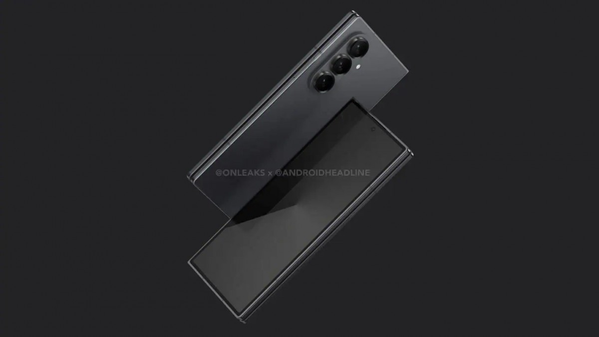 Samsung Galaxy Z Fold 7 render shows a thin device