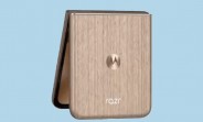 Motorola Razr 60 Ultra's wooden model surfaces