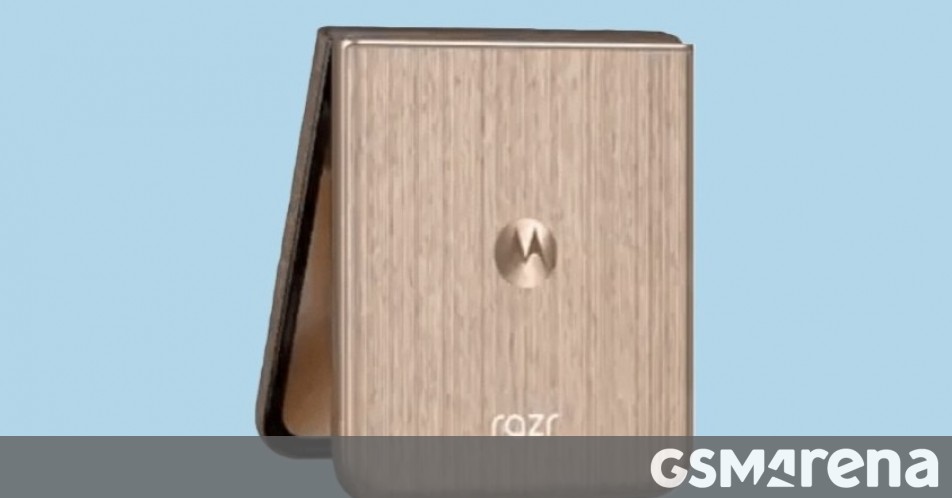 Motorola Razr 60 Ultra's wooden model surfaces