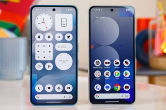 Nothing Phone (3a) in Blue, the Phone (3a) Pro in Grey