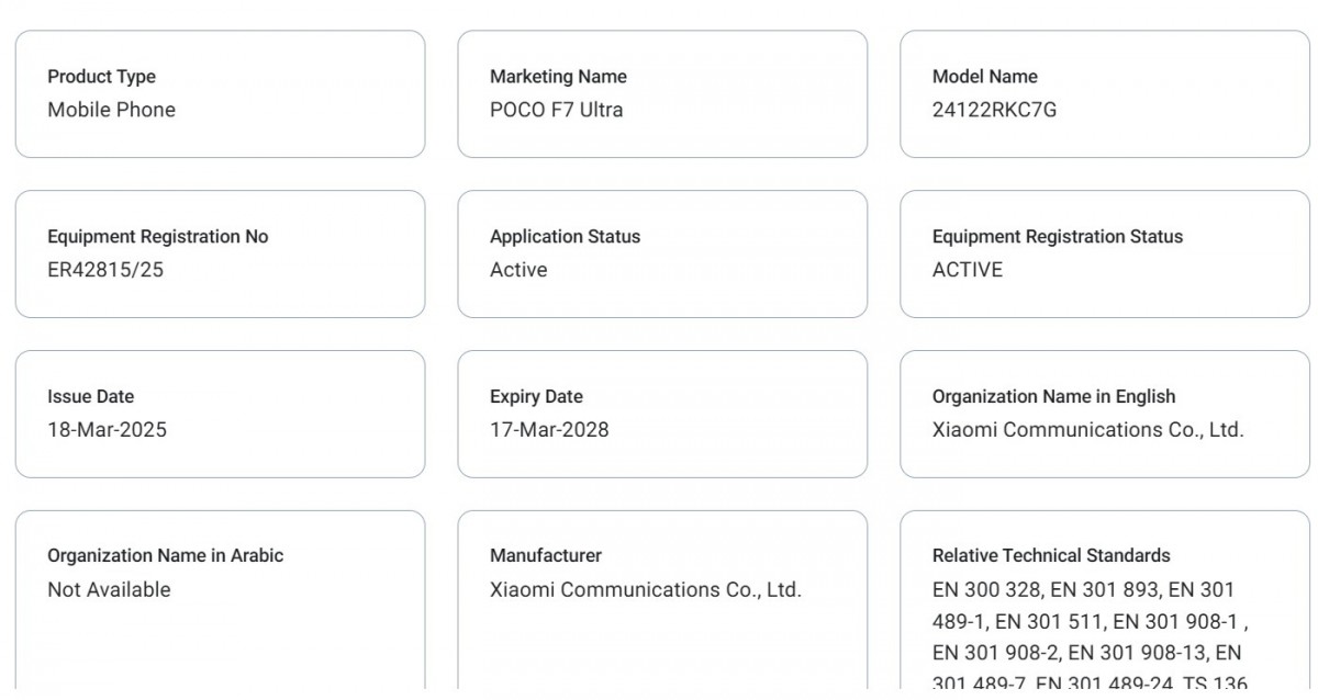 Poco F7 Ultra is ever closer to launch as it gets certified again