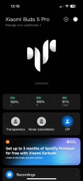 Xiaomi Buds 5 Pro features inside the Xiaomi Earbuds app