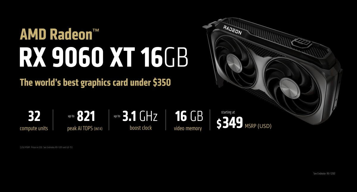 AMD Radeon RX 9060 XT unveiled: $300 for 8GB VRAM, $350 for 16GB
