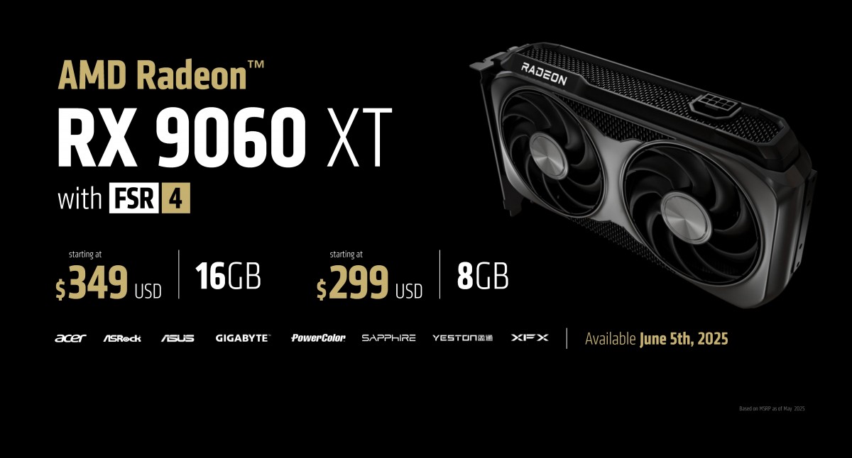 AMD Radeon RX 9060 XT unveiled: $300 for 8GB VRAM, $350 for 16GB