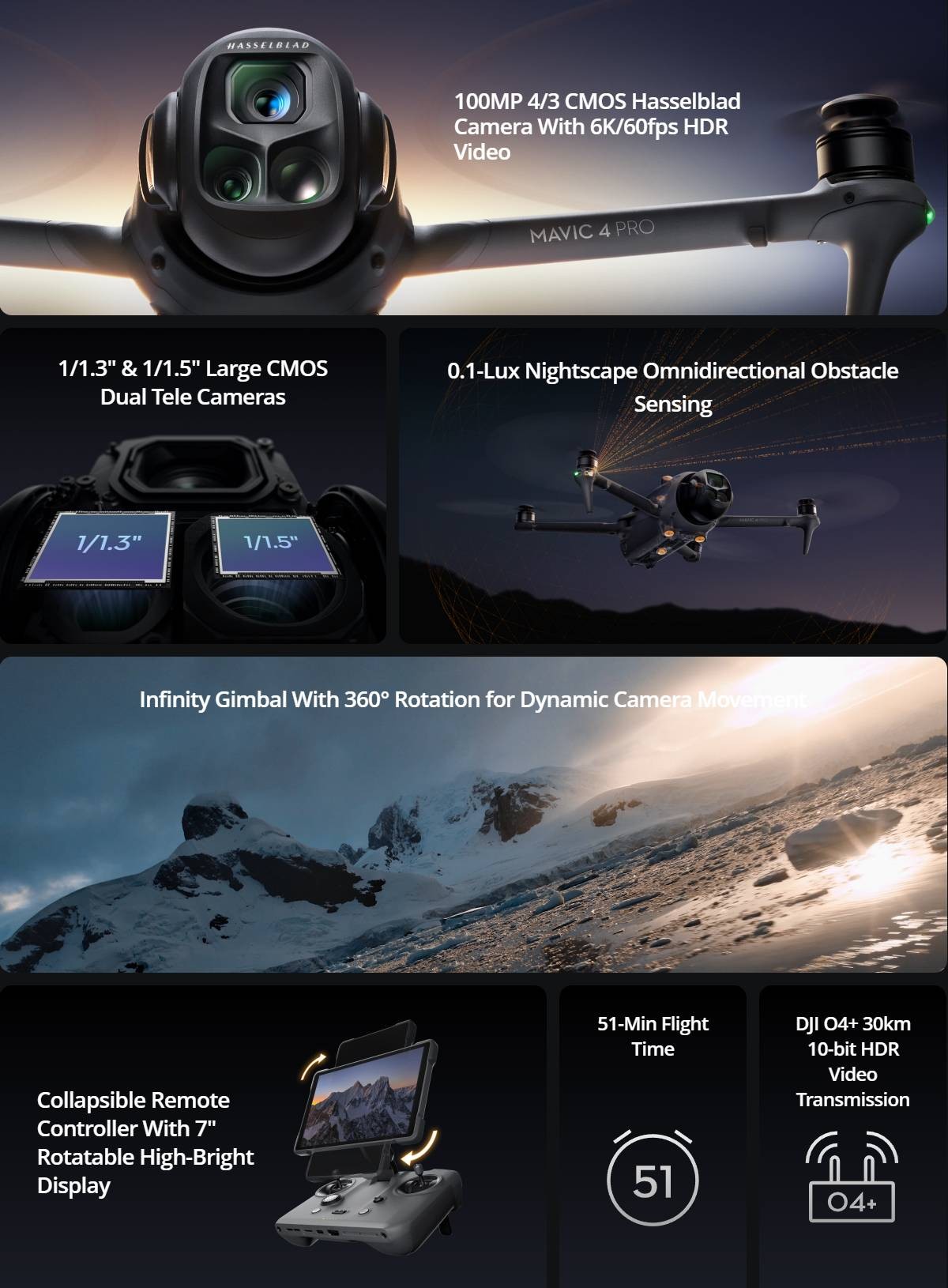 DJI Mavic 4 Pro unveiled with 100+48+50MP cameras, longer range and higher endurance