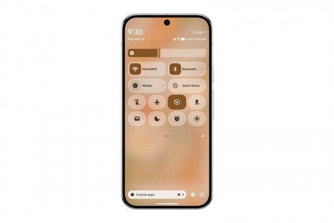 Quick settings on Android 16
