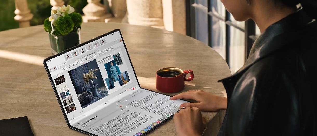 Huawei MateBook Fold in different configurations