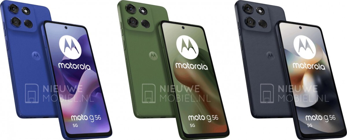 More Moto G56 renders leak showing three of its four colors