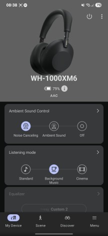 Sony app screenshots - Sony WH-1000XM6 hands-on review
