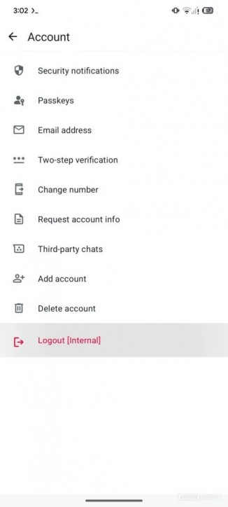 Opción de inicio de sesión de WhatsApp en las pruebas
