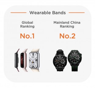 Xiaomi wearables and TWS shipments rankings
