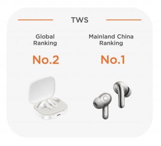 Xiaomi wearables and TWS shipments rankings