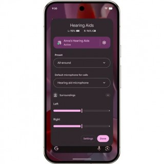 Android 16 hearing aids control screens
