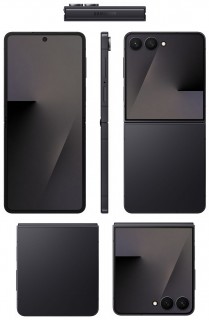 Galaxy Z Flip7 in Jet Black, Blue Shadow and Coral Red