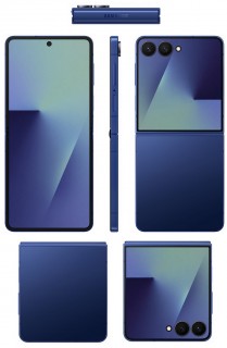 Galaxy Z Flip7 in Jet Black, Blue Shadow and Coral Red
