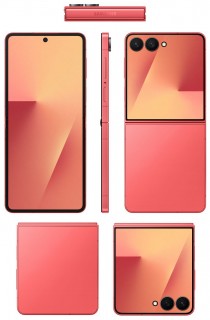 Galaxy Z Flip7 in Jet Black, Blue Shadow and Coral Red