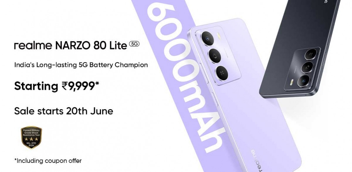 Realme Narzo 80 Lite 5G announced with Dimensity 6300 and 6,000mAh battery 
