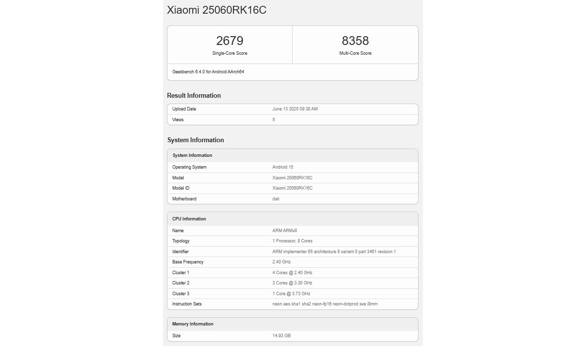 Redmi K80 Ultra stops by Geekbench, confirms its chipset, memory, and Android version
