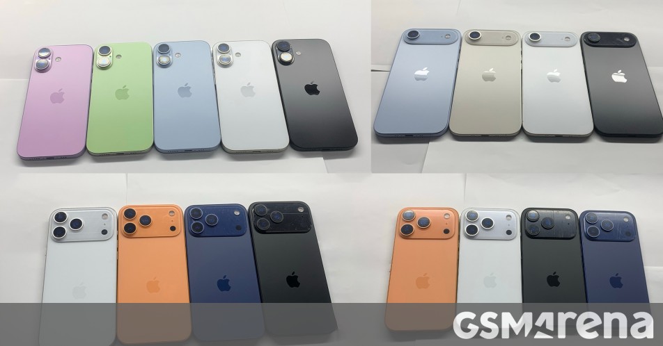 iPhone 17 dummies pose with their updated color palettes
