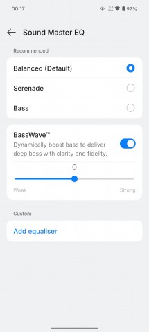 Audio settings