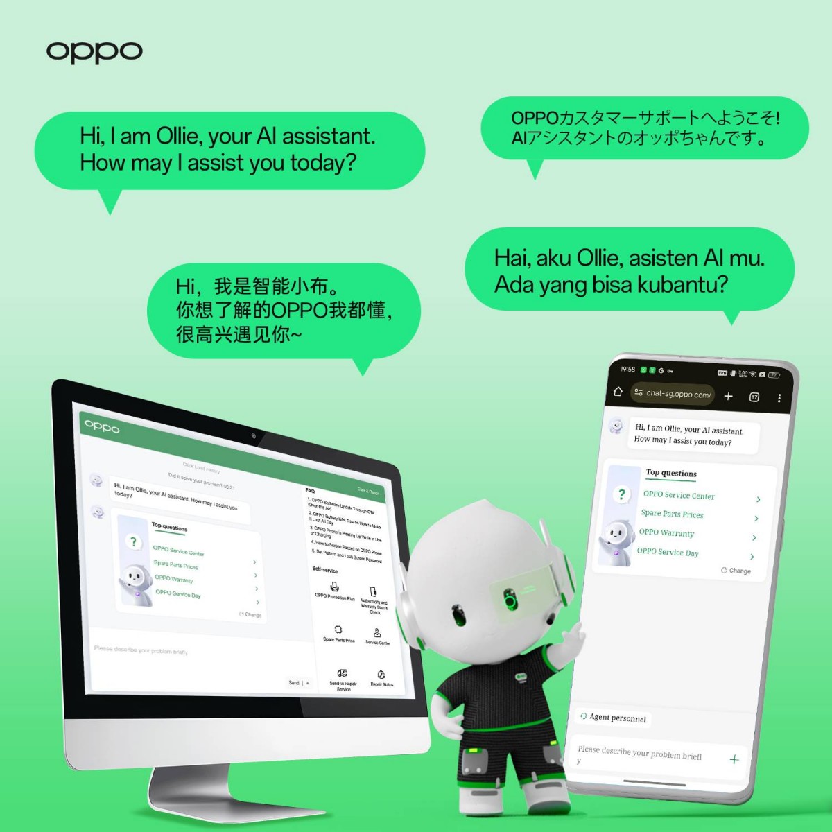 Oppo introduced the AI-operated sale service system