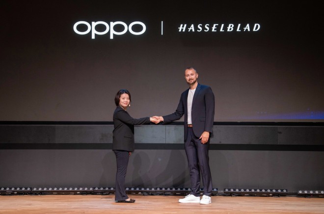 Olivella Liu, Oppo Overseas CMO and Bronius Rudnickas, Hasselblad Global Marketing Manager