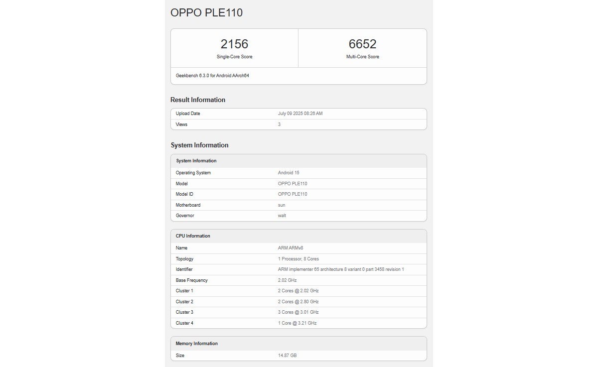 Oppo K13 Turbo runs Geekbench with its built-in cooling fan
