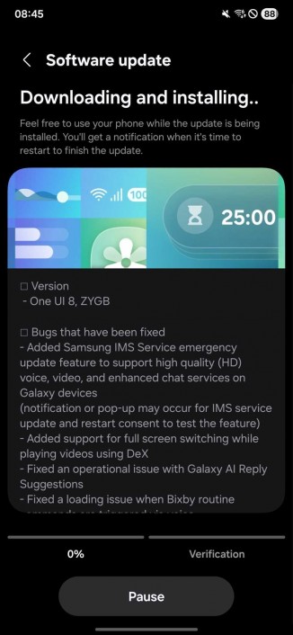 Changelog of fourth One UI 8 beta update for the Samsung Galaxy S25 series