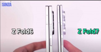 Galaxy Z Fold6 and Z Fold7 side by side