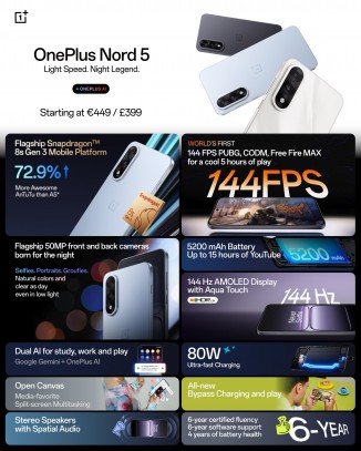 At a glance: OnePlus Nord 5