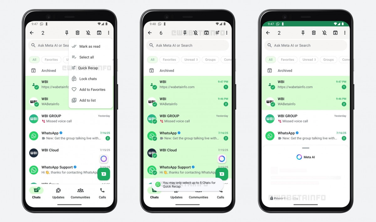 WhatsApp working on a Quick Recap feature that will let you generate message summaries for multiple chats