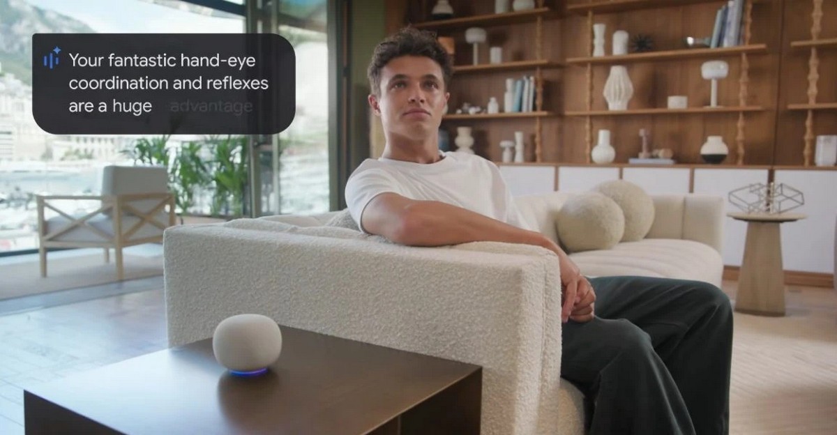 Google smart home speaker with Gemini detailed