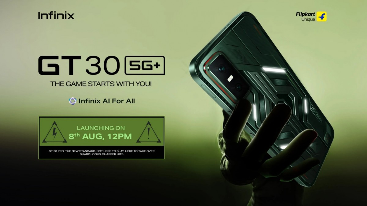Infinix GT 30 5G+'s key specs, launch date, and colors revealed by Flipkart