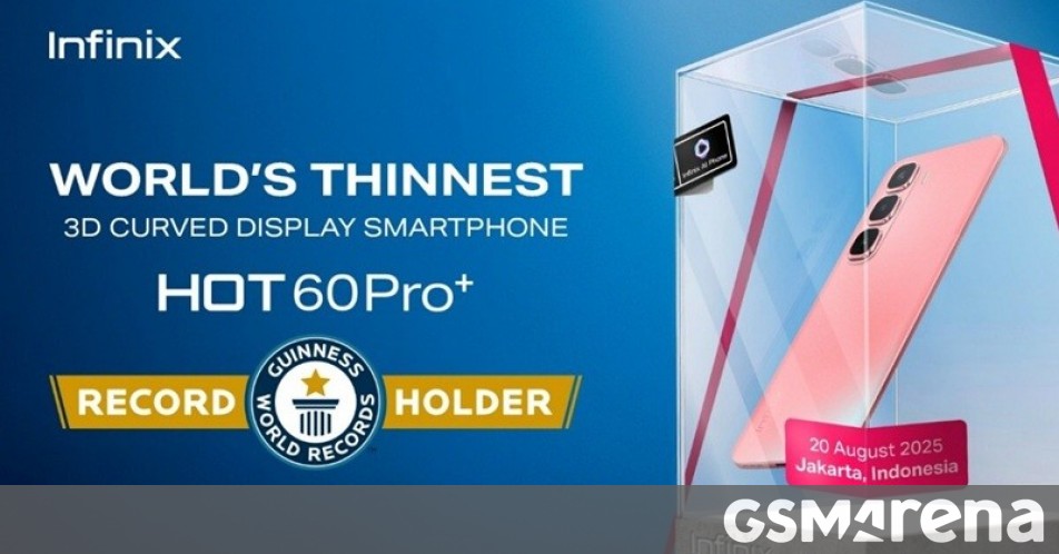 Infinix Hot 60 Pro+ awarded Guinness World Record as the world's thinnest 3D curved display smartphone
