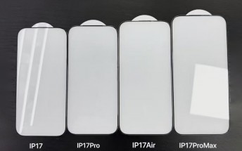 Leaked iPhone 17 screen protectors show display size difference between the four models