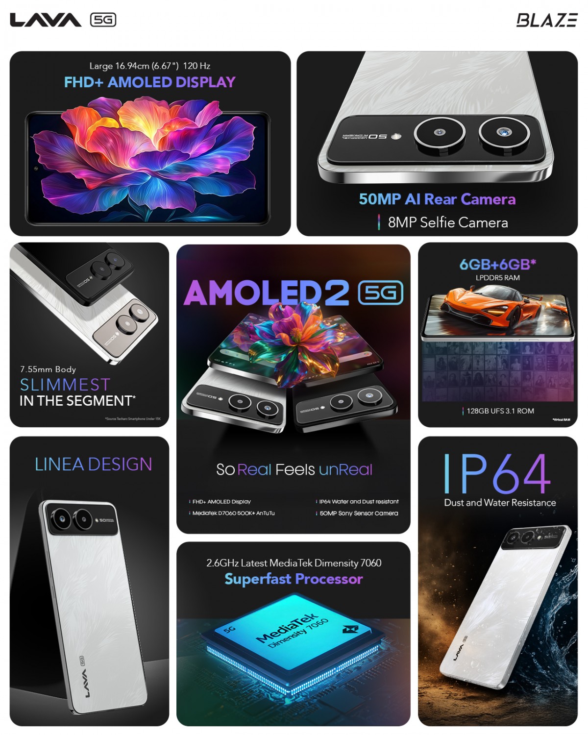 Lava Blaze AMOLED 2 launched with slim design, MediaTek Dimensity 7060 SoC